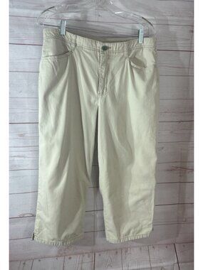 Gloria Vanderbilt Women's Beige Capri Pants Size 12 Stretch Elastic Waistband
